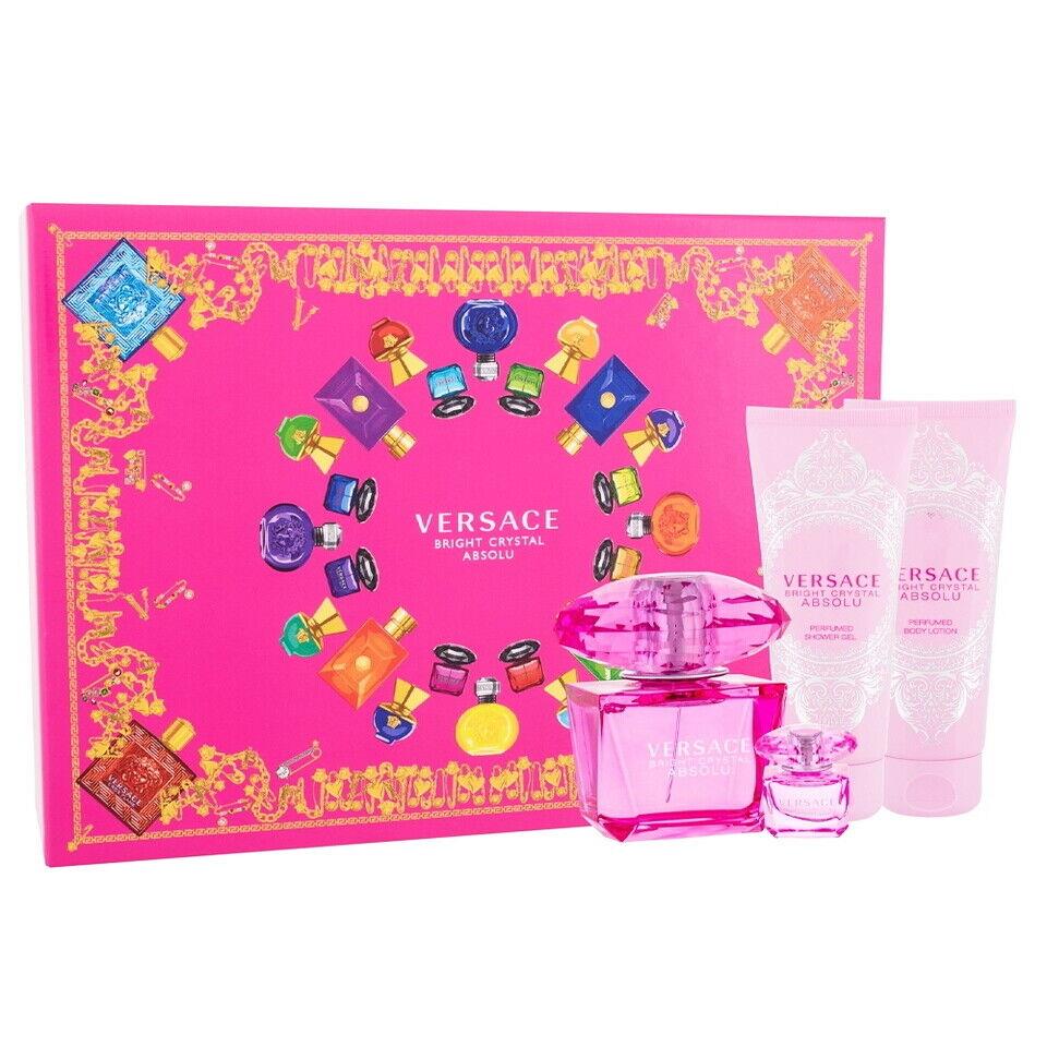 Versace Bright Crystal Absolu 4PCS Edp Women Gift Set