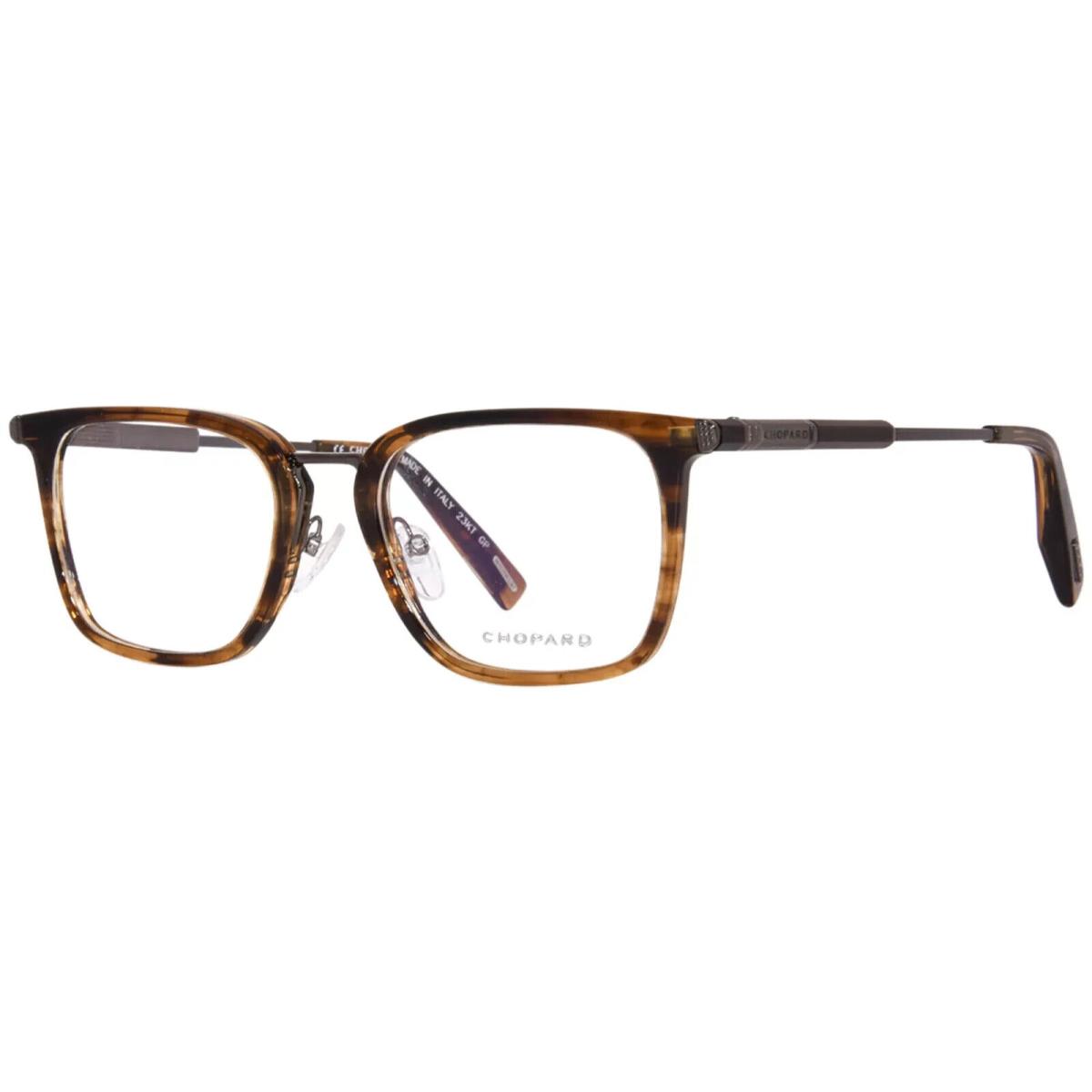 Chopard VCH328 06YH Titanium/wood 23KT Gold Plated Eyeglasses Men`s Brown 52mm