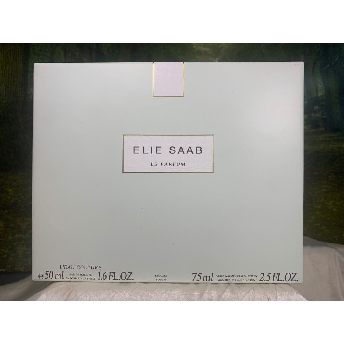 Elie Saab L`eau Couture 50ML Edt Spray/ 75ML Body Lotion/ Pouch Gift Set