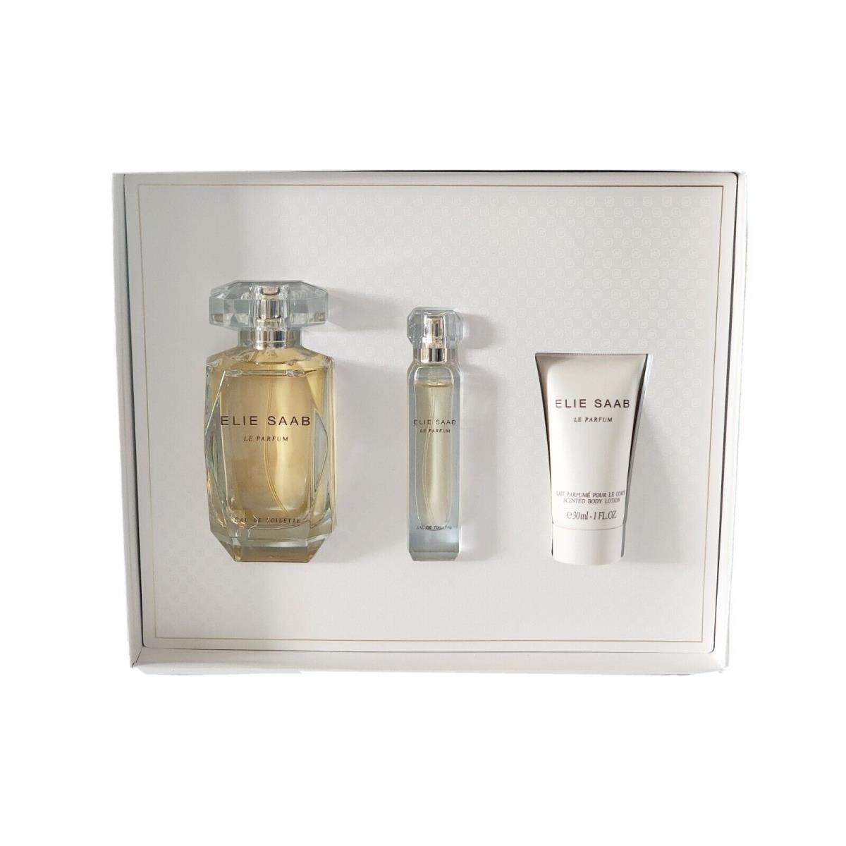 Elie Saab Le Parfum Set 3.0 Edt Spray +0.33 oz Purse Spray +1.0 oz Body Lotion