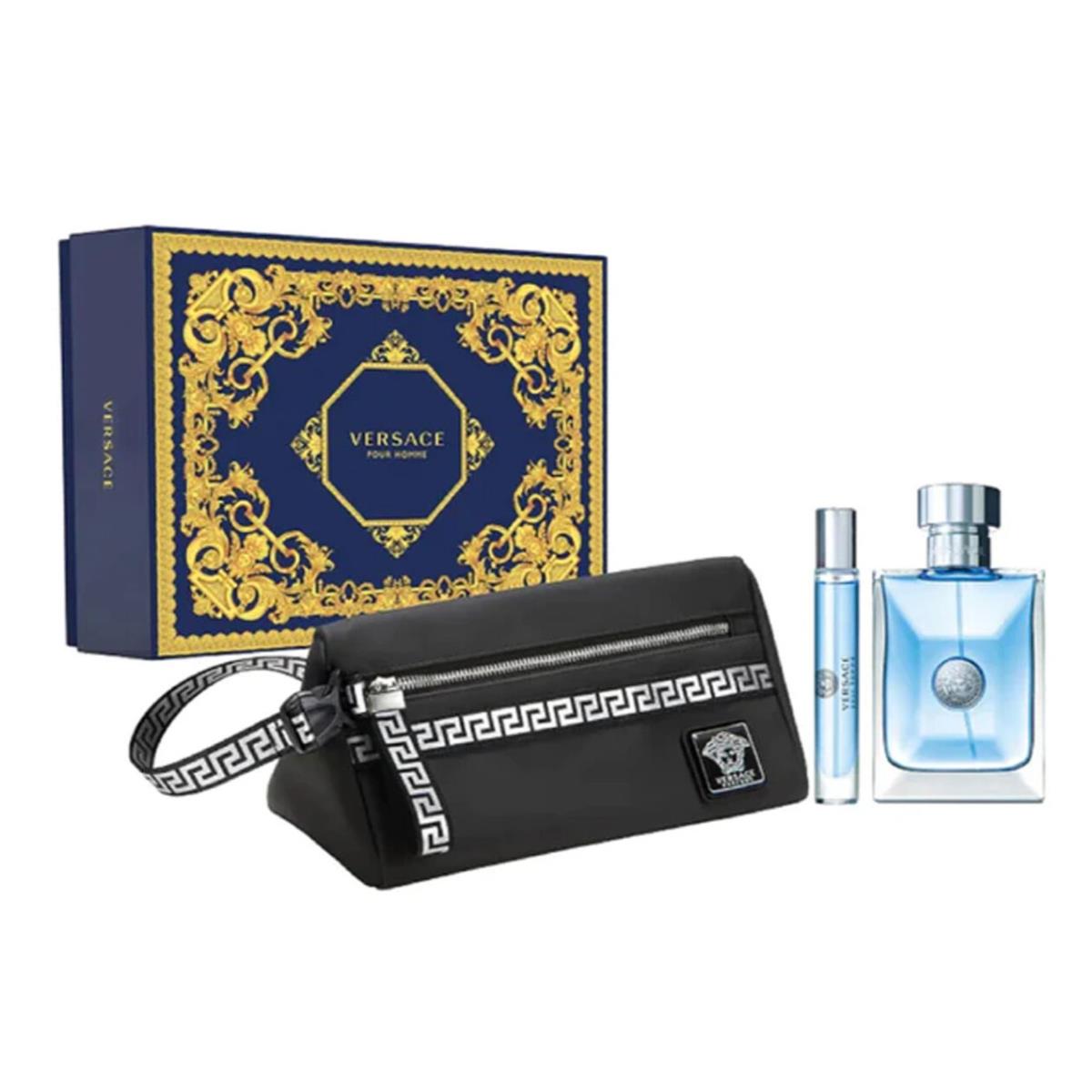 Pour Homme by Versace Men Edt Spray For Men 3.4oz 3pc Gift Box