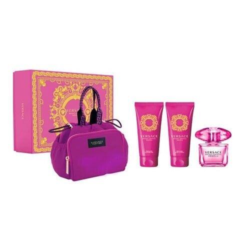 Versace Bright Crystal Absolu 3oz Edp + 3.4oz Shower Gel + 3.4oz Lotion + Bag