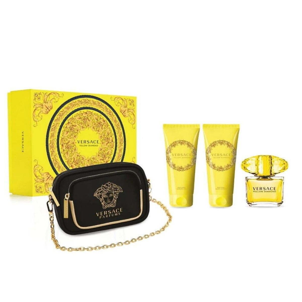 Versace Yellow Diamond 4 PC Gift Set For Women