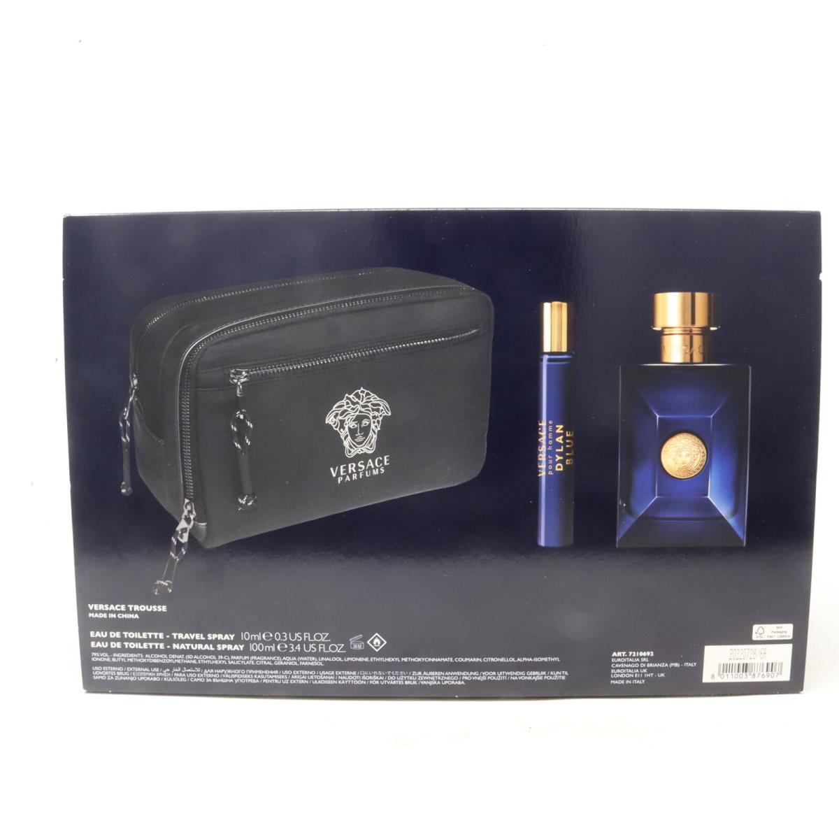 Versace Dylan Blue Pour Homme Eau De Toilette 3-Pcs Set /