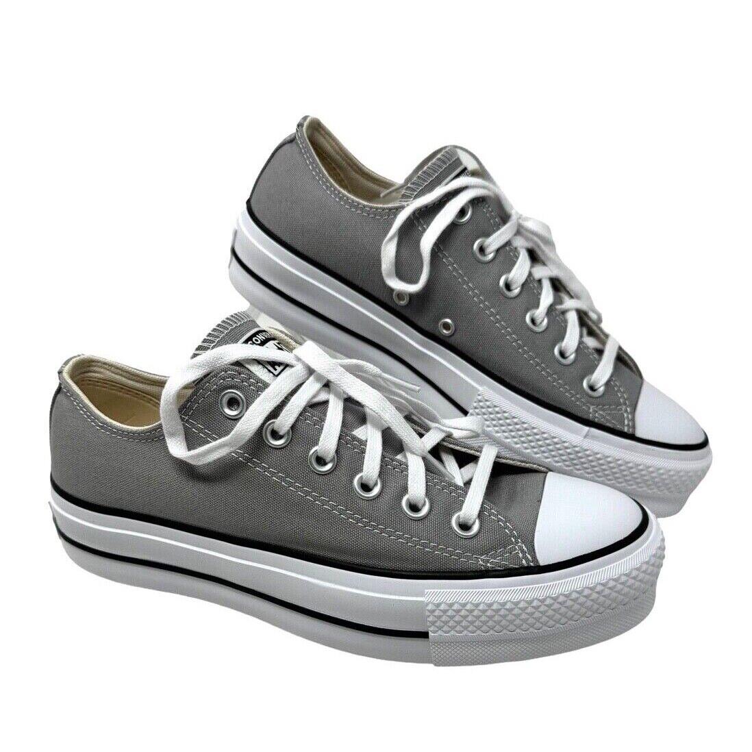 Converse Ctas Lift Platform Low Top Shoe Gray Canvas Women Size Sneakers A07573F