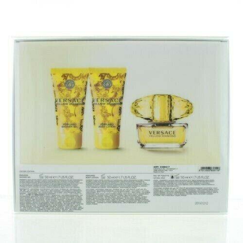 Versace Yellow Diamond Versace 3PC Gift Set - 1.7 OZ Eau DE Toilette Spray 1.7