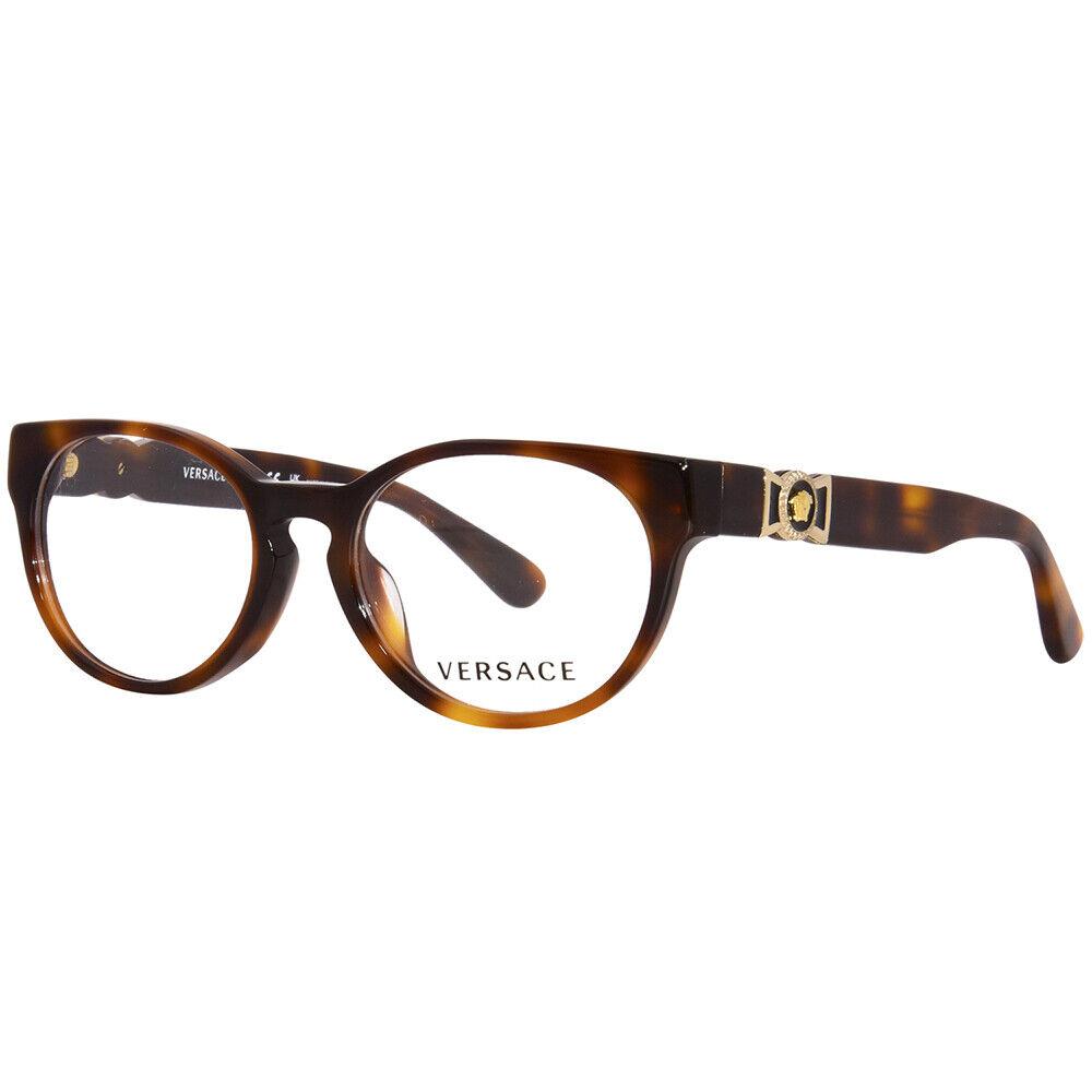 Versace VK 3323U 5217 Havana Plastic Oval Eyeglasses 47mm