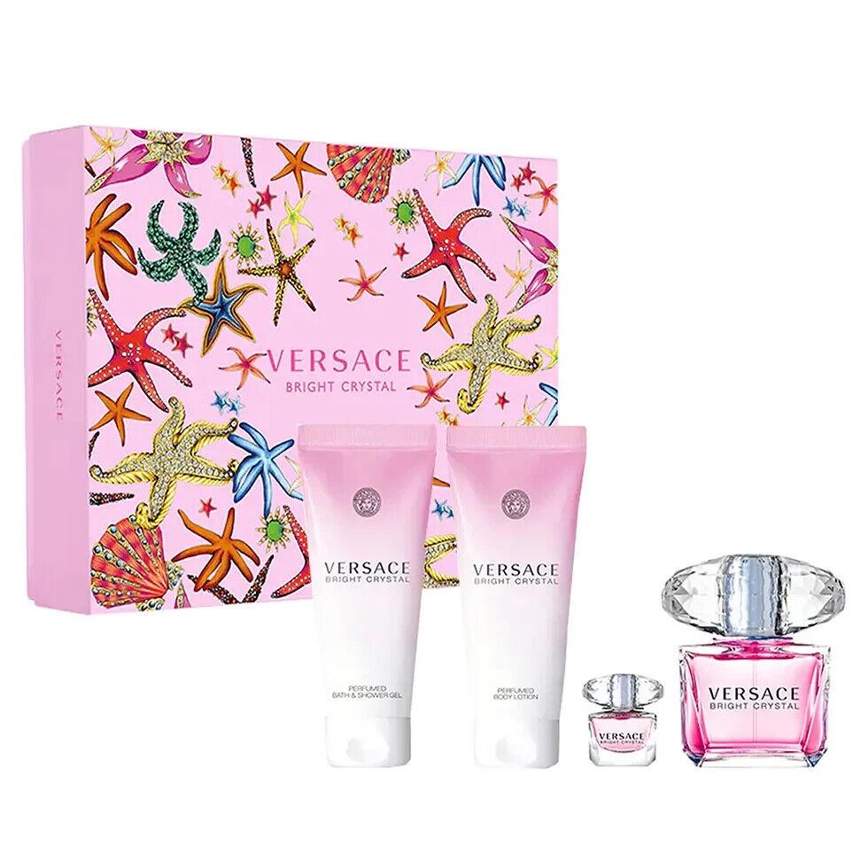 Versace Bright Crystal 4 Piece Gift Set with 3.0 Oz by Versace For Women