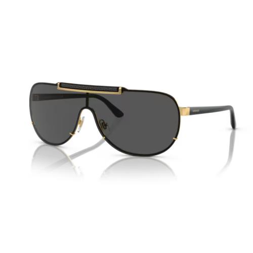 Versace 0VE2140 100287 Dark Grey-gold/black Soft Square Men`s Sunglasses