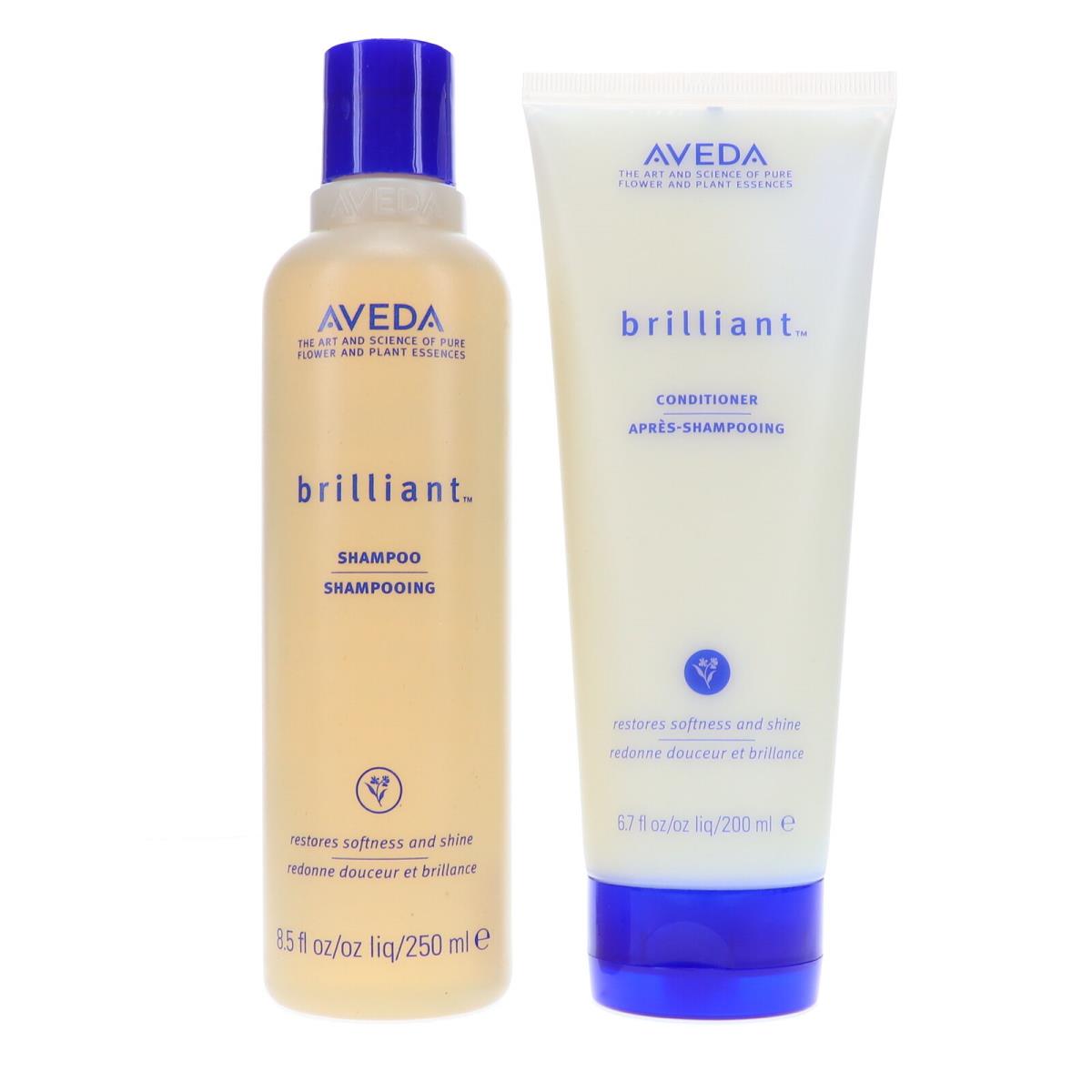 Aveda Brilliant Shampoo 8.5 oz Brilliant Conditioner 6.7 oz Combo Pack