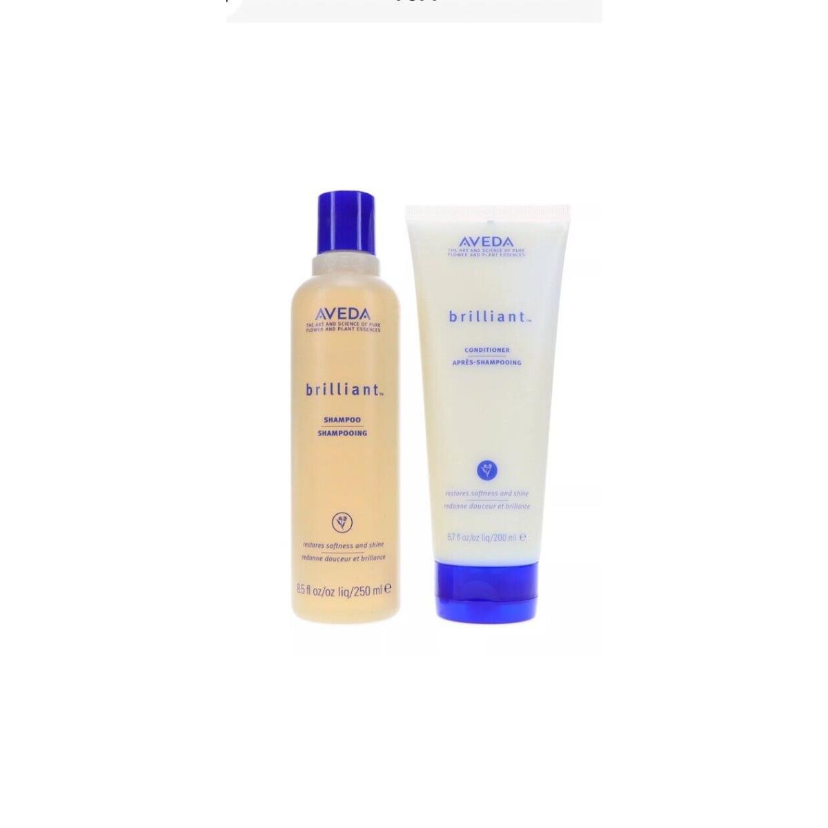 Aveda Brilliant Shampoo 8.5 oz Brilliant Conditioner 6.7 oz Combo Pack