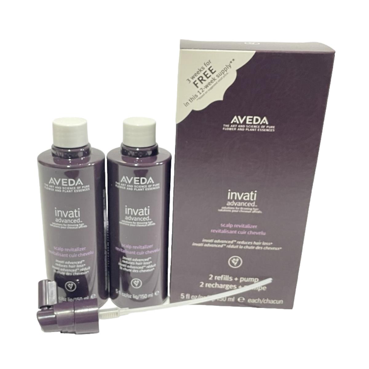 Aveda Invati Advanced Scalp Revitalizer 2 Refills with Pump 5oz Reduce Hair Loss