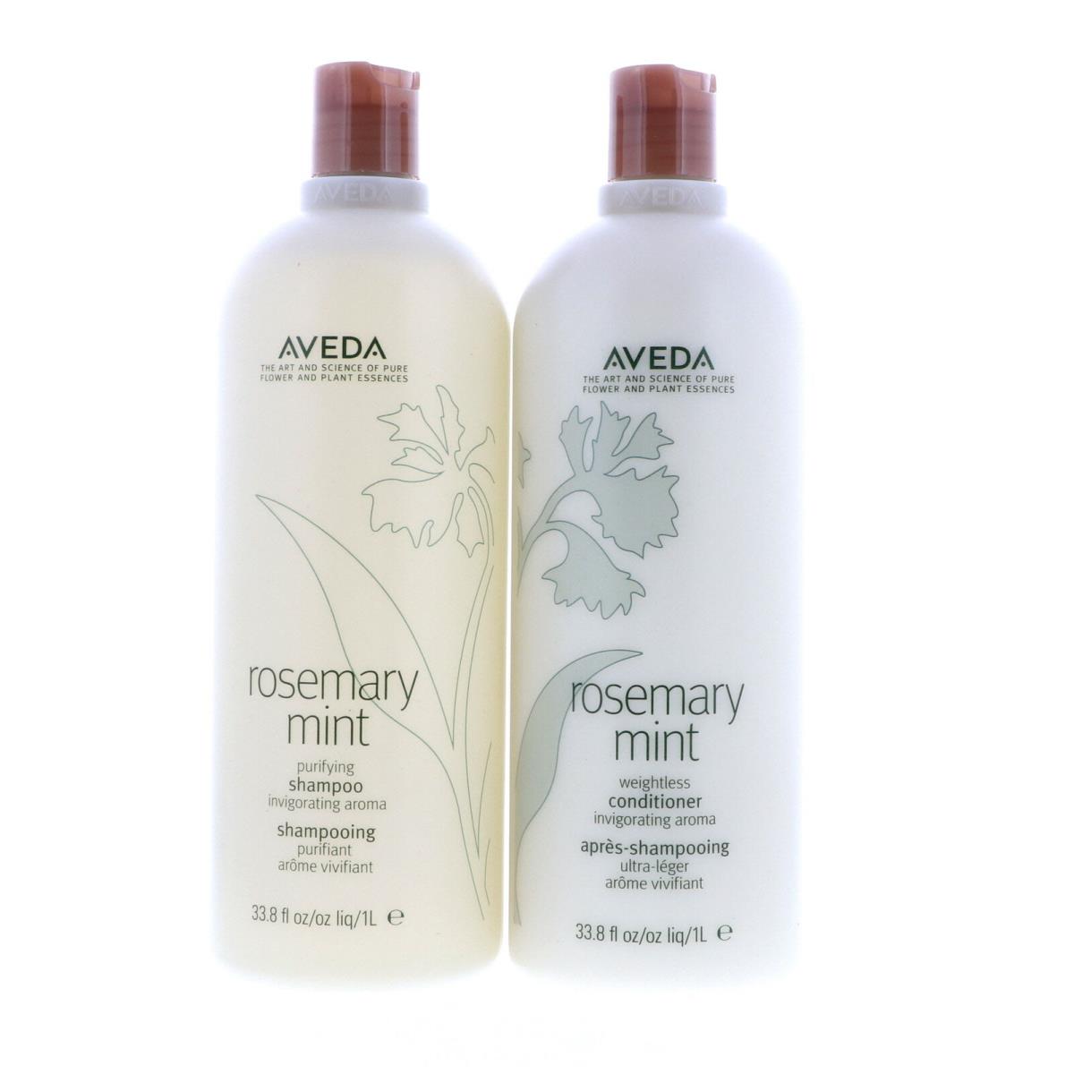 Aveda Rosemary Mint Purifying Shampoo Weightless Conditioner 33.8 oz Set