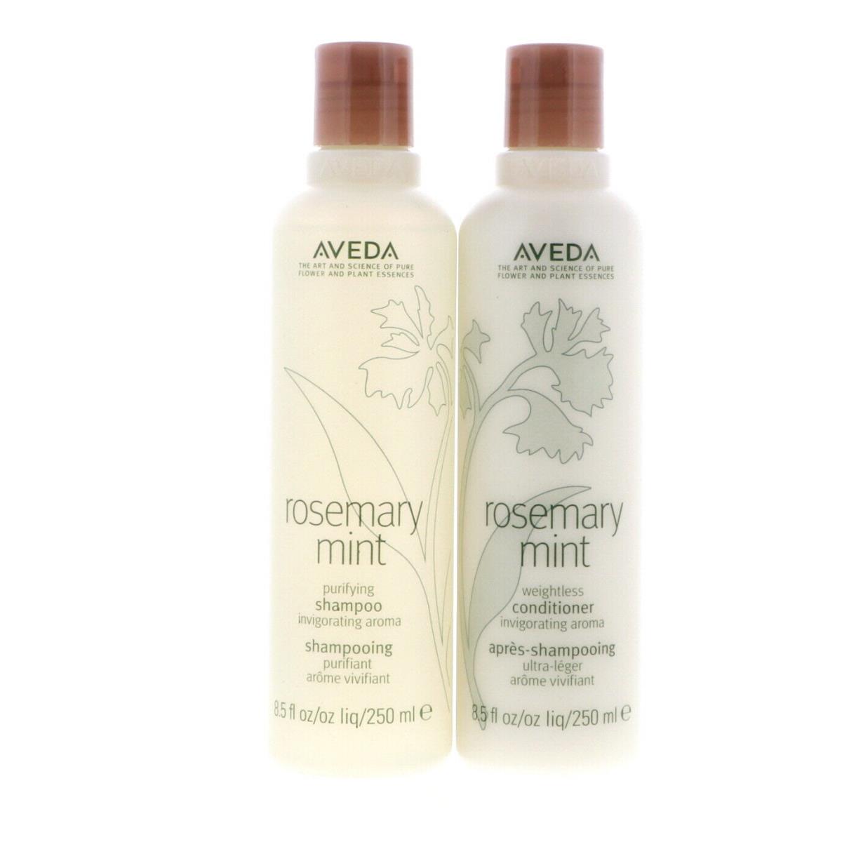 Aveda Rosemary Mint Purifying Shampoo Weightless Conditioner 8.5 oz Set