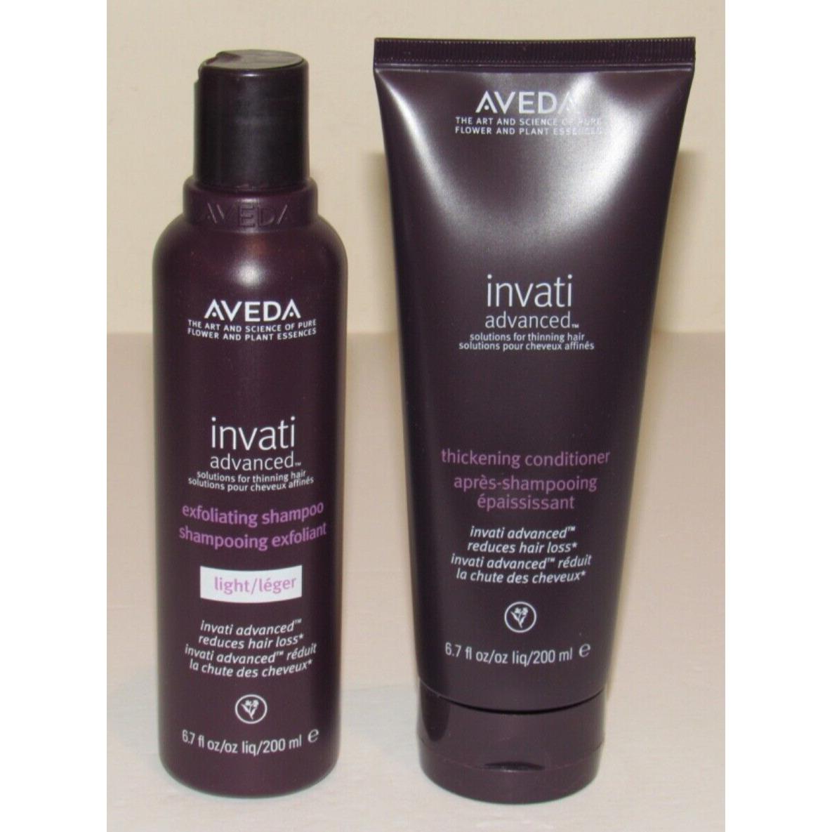 Aveda Invati Advanced Light Shampoo and Conditioner Set Full Size 6.7 Oz 200 mL