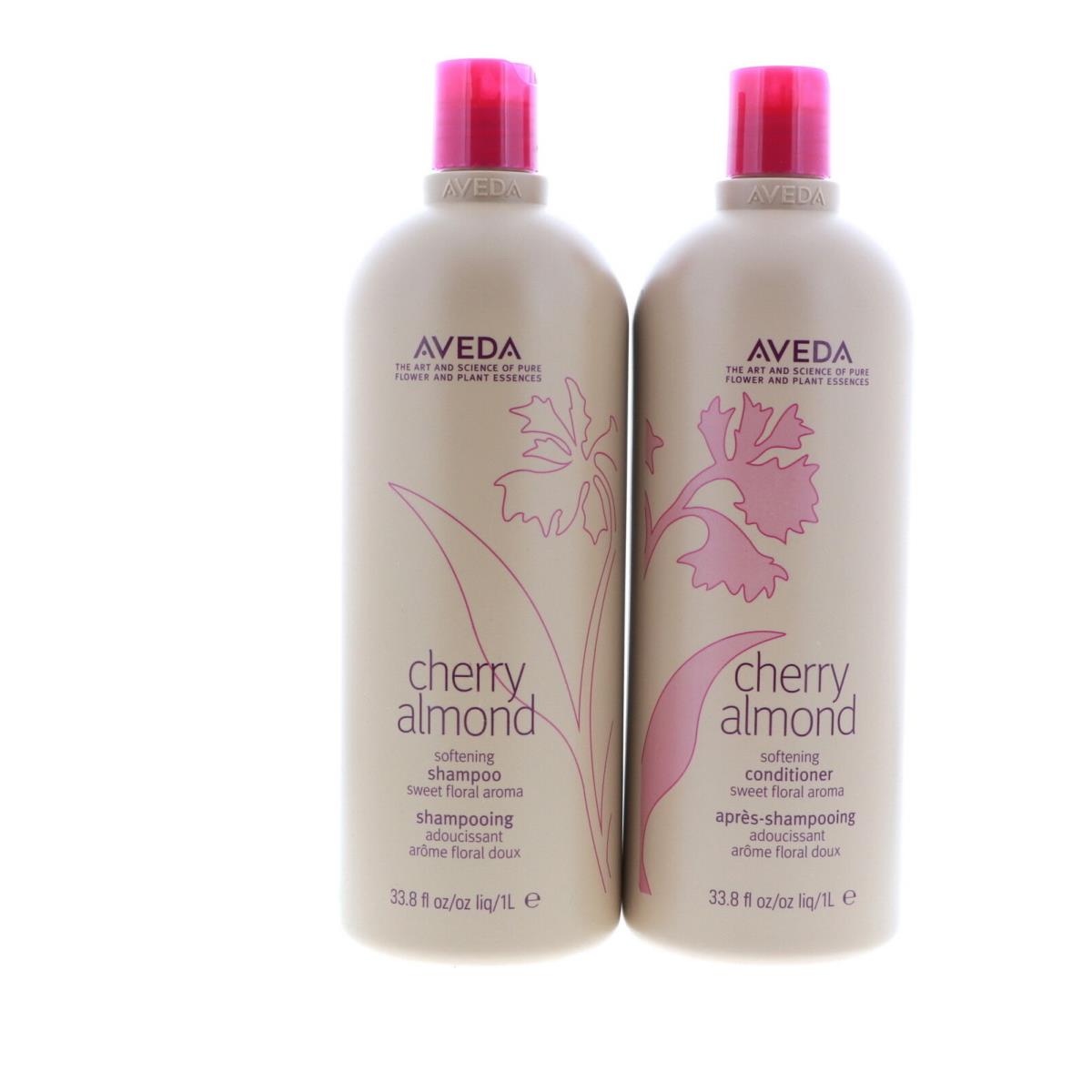 Aveda Cherry Almond Softening Shampoo Softening Conditioner 33.8 oz Set