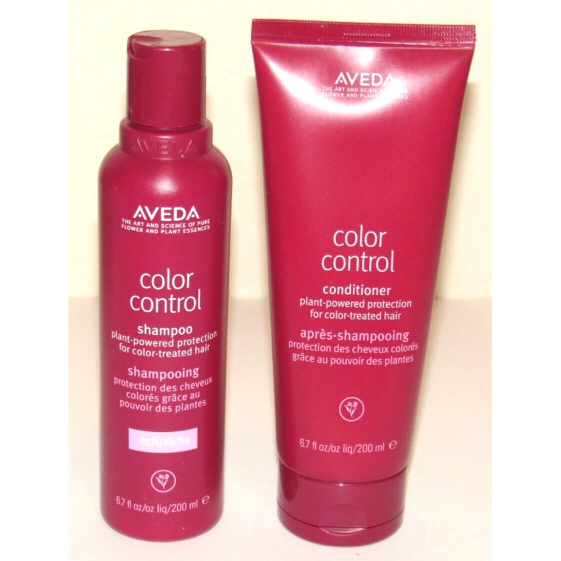 Aveda Color Control Rich Shampoo and Conditioner Set Full Size 6.7 Oz 200 mL