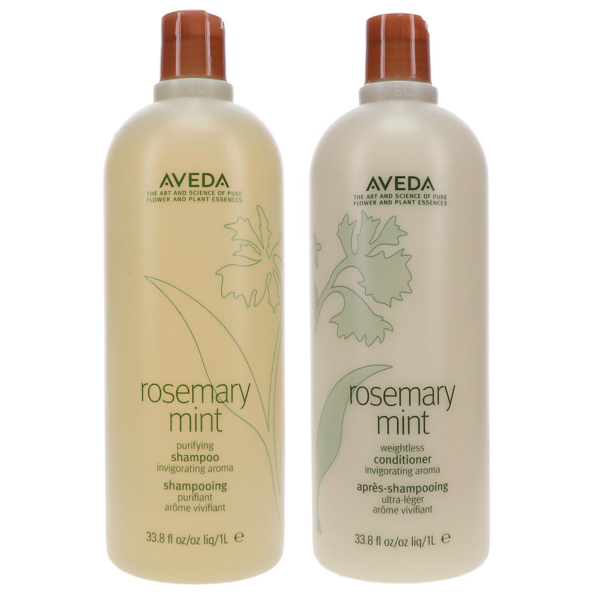 Aveda Rosemary Mint Shampoo 33.8 oz Rosemary Mint Weightless Conditioner 33.8