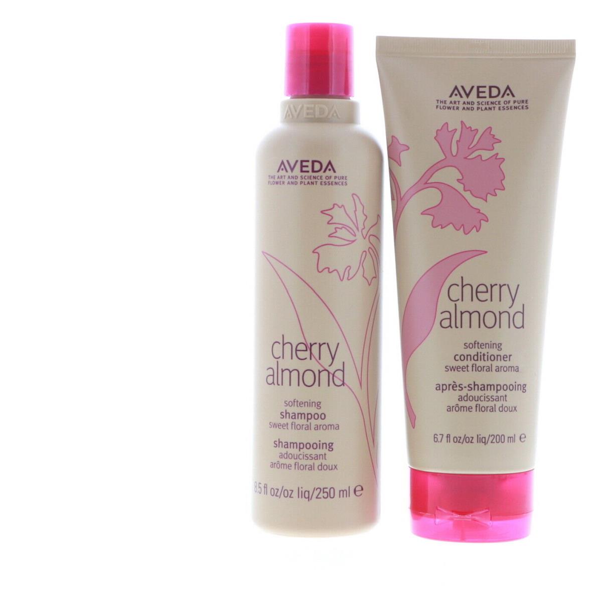 Aveda Cherry Almond Softening Shampoo 8.5 oz Softening Conditioner 6.7 oz Set