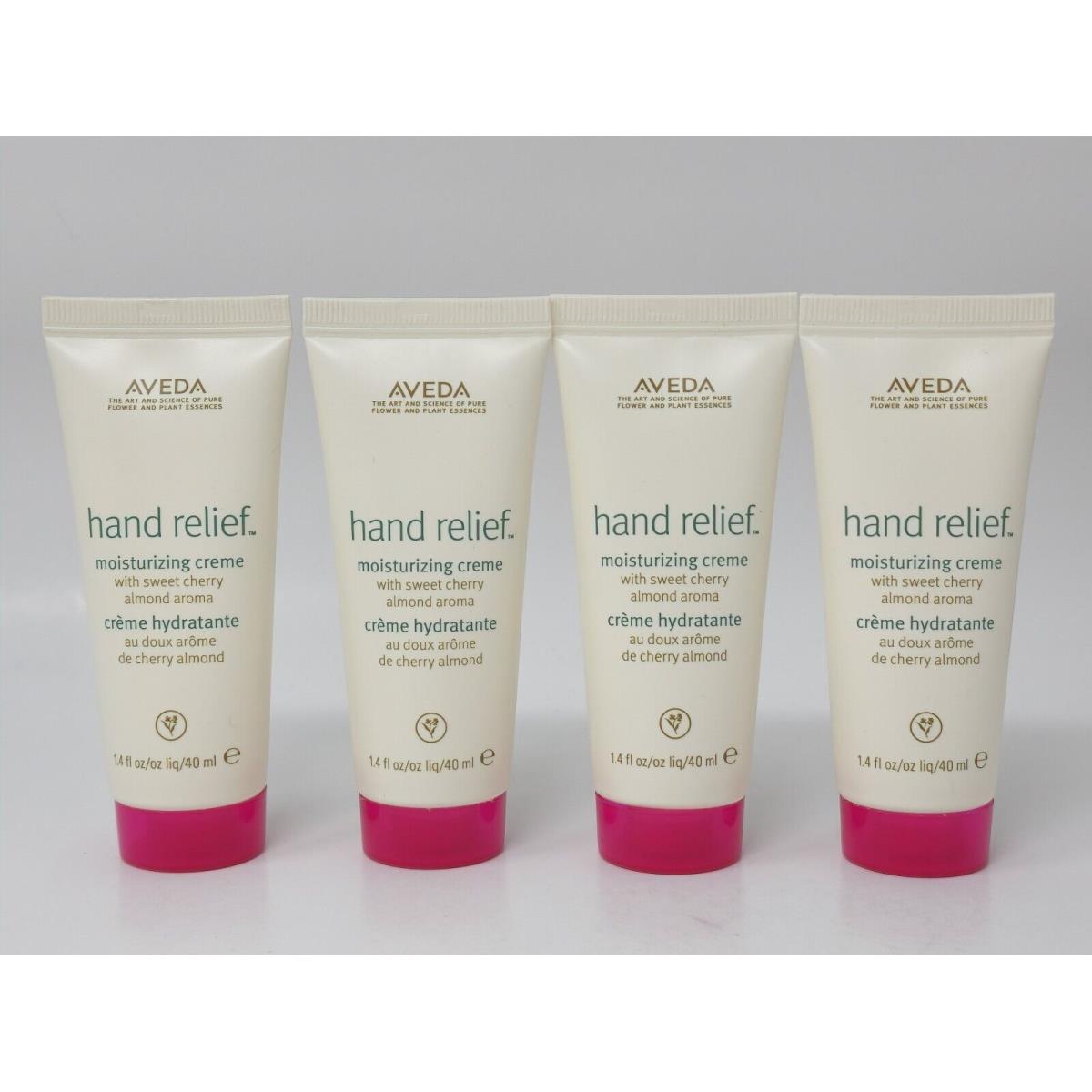 4x Aveda Hand Relief Moisturizing Creme Sweet Cherry Almond Aroma 1.4oz Each