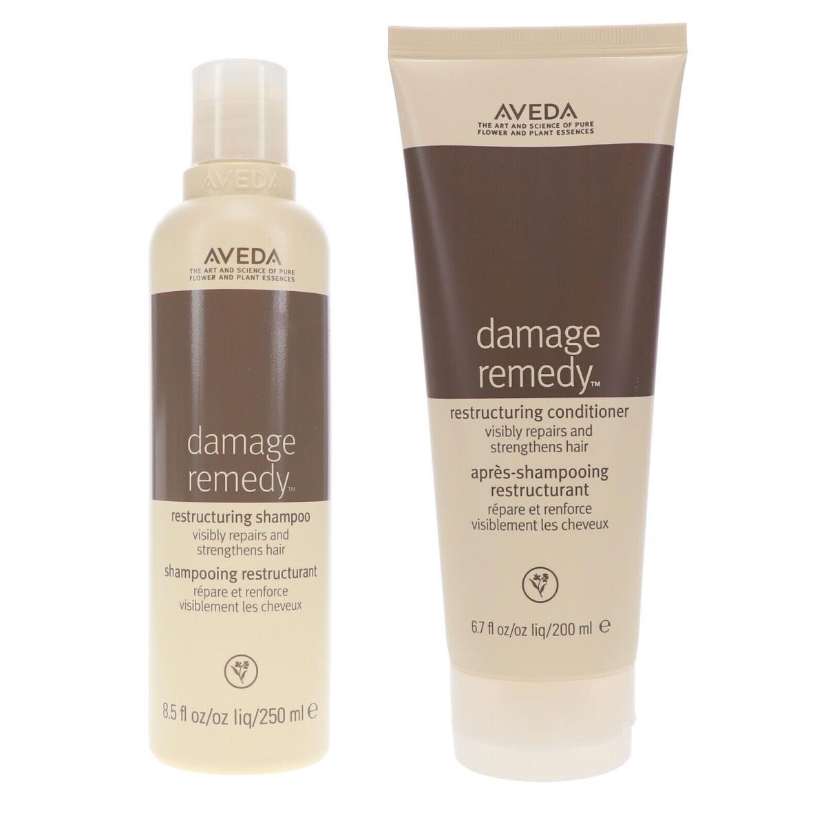 Aveda Damage Remedy Restructuring Shampoo and Conditioner 8.5 oz / 6.7 oz Duo