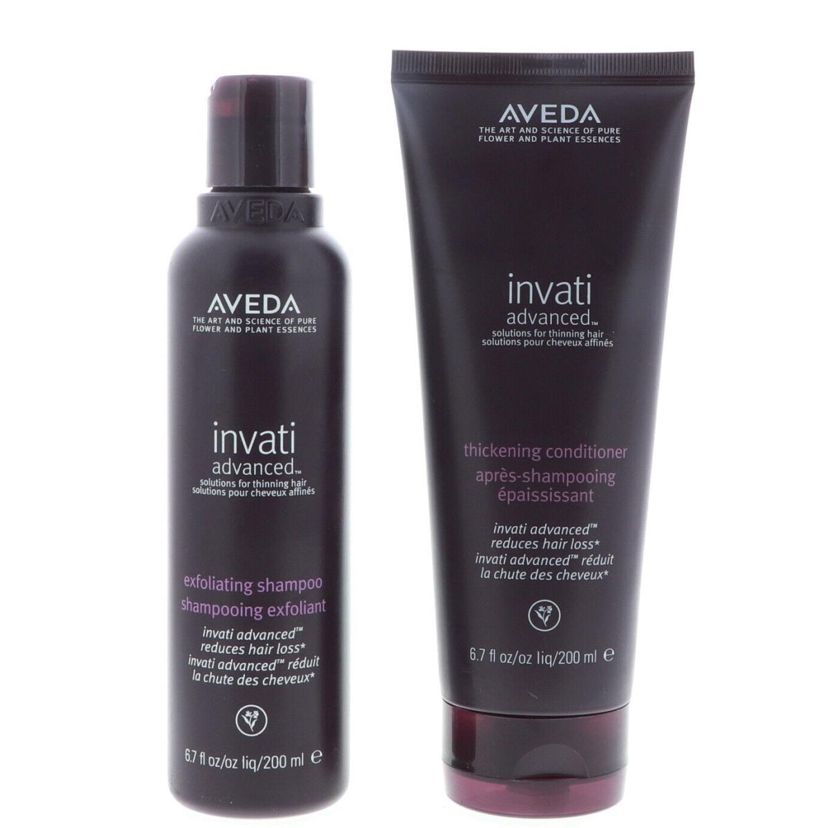 Aveda Invati Advanced Exfoliating Shampoo 6.7 oz Thickening Conditioner 6.7 oz