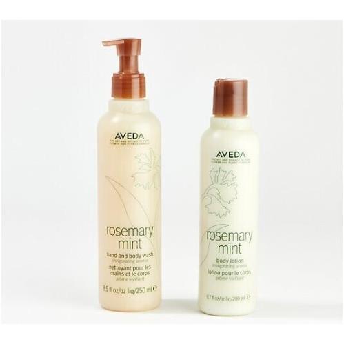 Aveda Rosemary Mint Body Lotion 6.7 and Hand Body Wash 8.5 oz