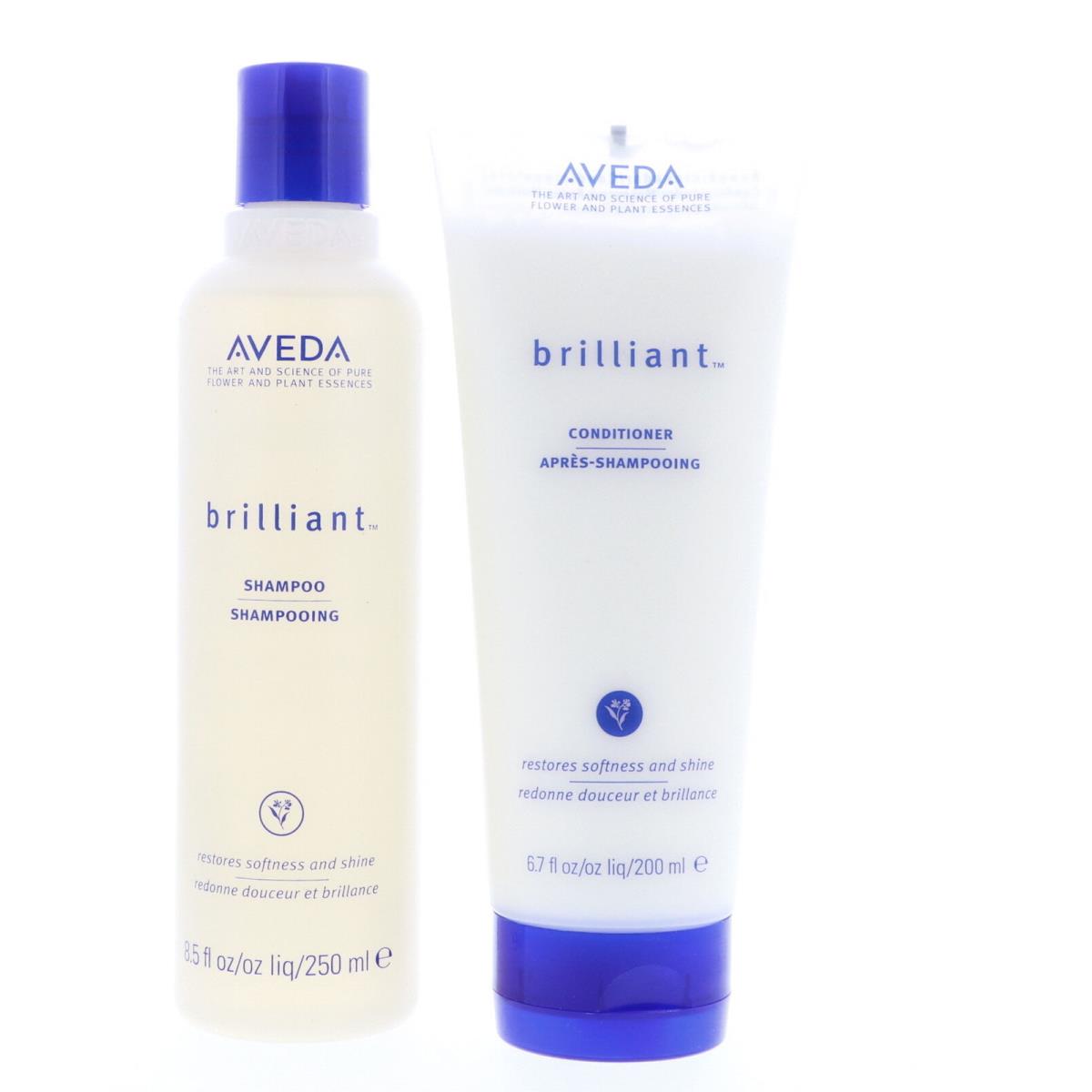 Aveda Brilliant Shampoo 8.5 oz Brilliant Conditioner 6.7 oz Set