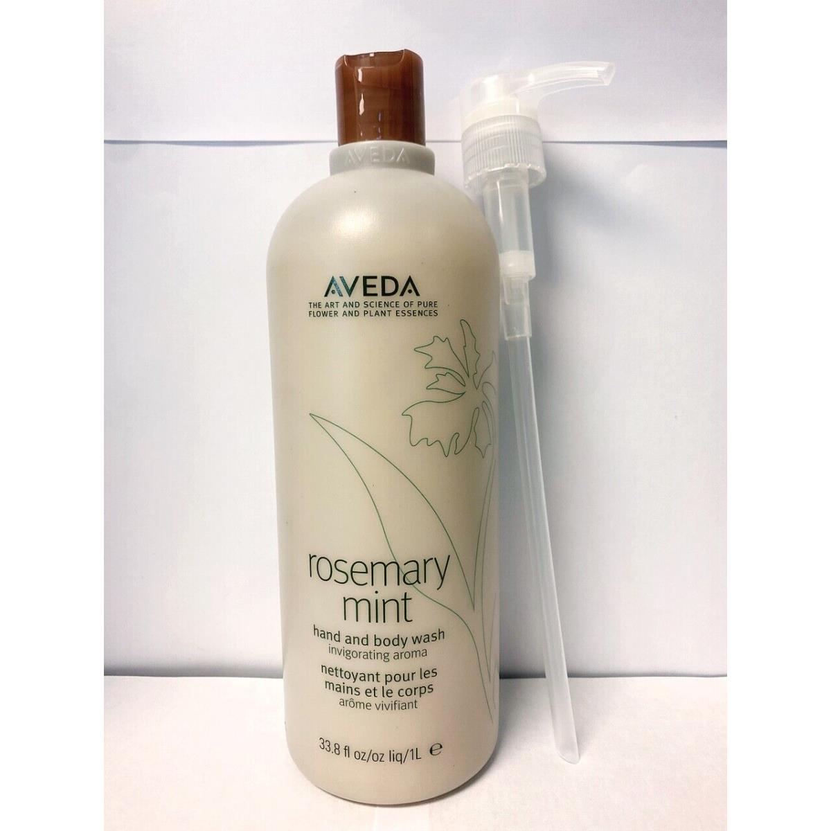 Aveda Rosemary Mint Hand and Body Wash Cap with Free Pump 33.8 Oz /1 L