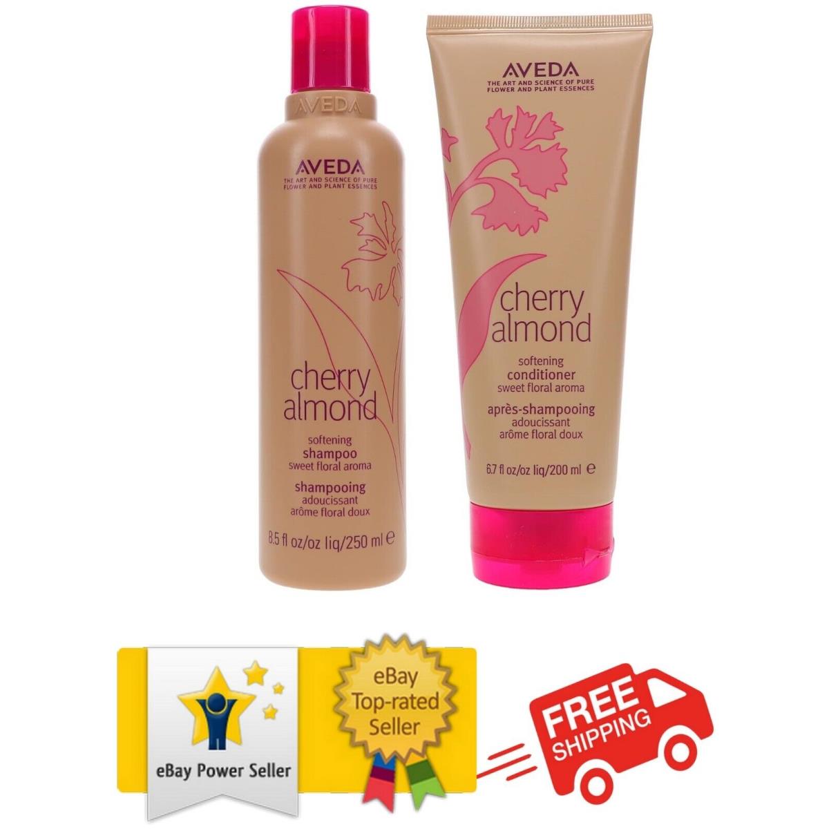 Aveda Cherry Almond Softening Shampoo Conditioner Duo 8.5 oz