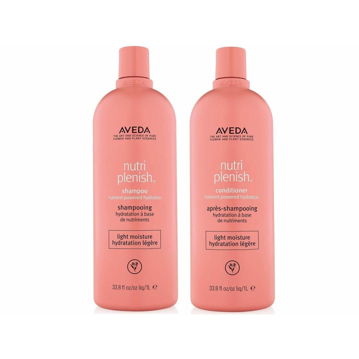 Aveda Nutriplenish Light Moisture Shampoo Conditioner 33.8 fl Oz/ 1 L Duo Set