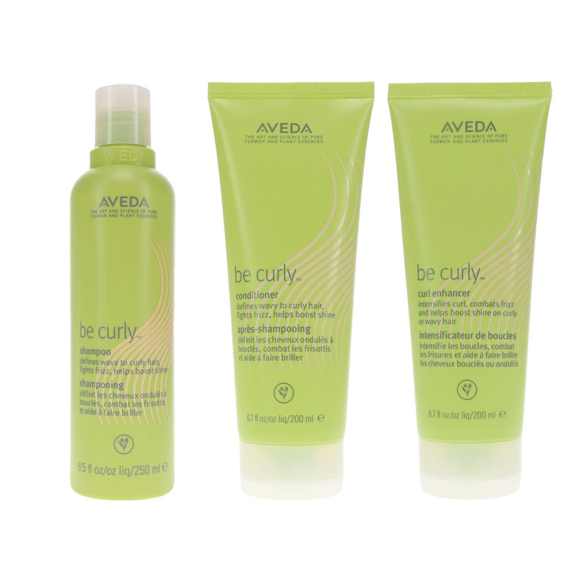 Aveda Be Curly Shampoo 8.5 oz Be Curly Conditioner 6.7 oz Be Curly Curl