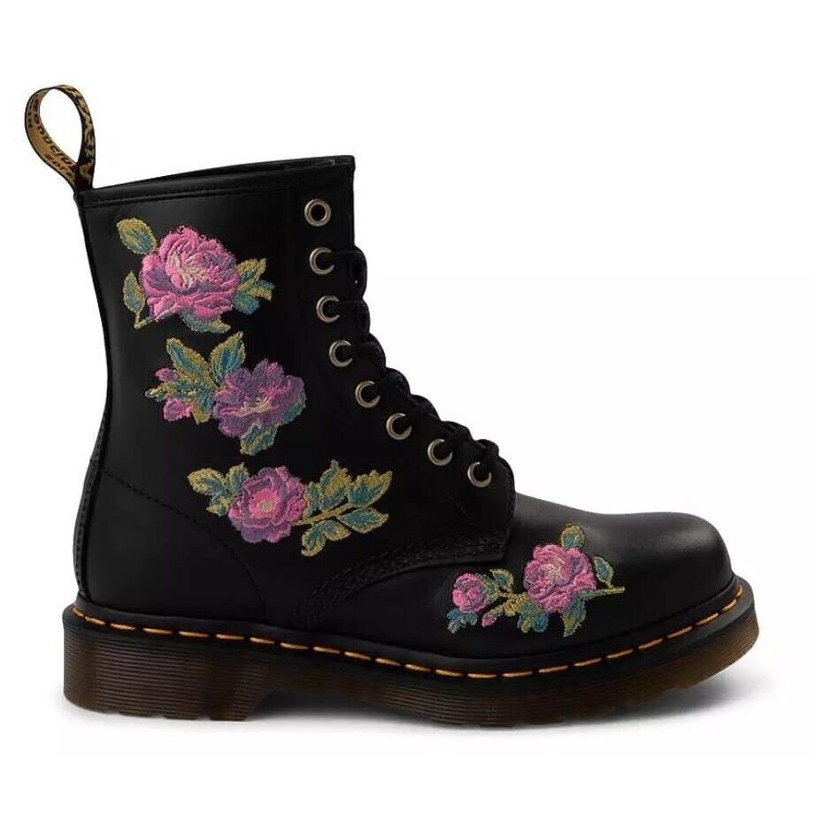 Dr. Martens 1460 Vonda II Floral Boots Attractive Stylish Black Nappa SporTipTop