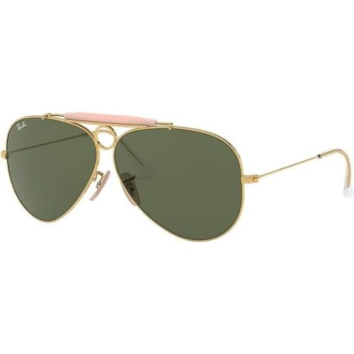 Ray Ban Sunglasses Aviator Shooter RB3138 001 Gold/green Lens 62MM