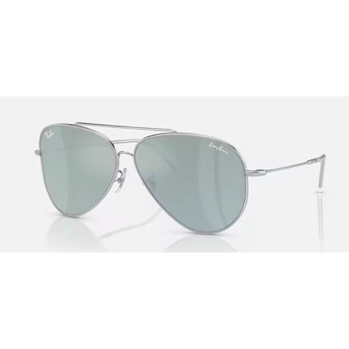 Ray-ban Lenny Kravitz Aviator Reverse Sunglasses Silver / Silver Lens Size Xxl