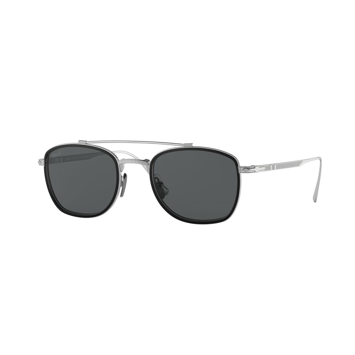 Persol PO5005ST 8006B1 Pillow Silver Black Dark Grey 50 mm Men`s Sunglasses