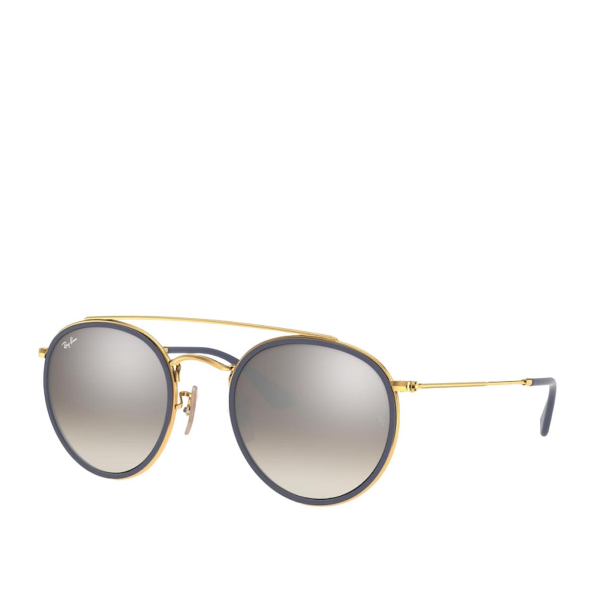 Ray-ban RB3647N-001/9U Gold/silver Round Double Bridge Sunglasses - 51-22-145