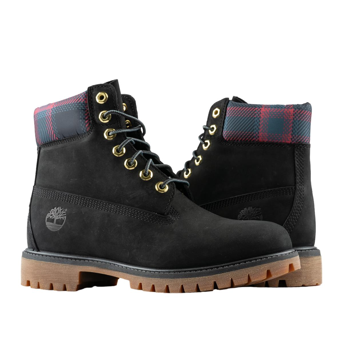 Timberland 6-Inch Premium Waterproof Black Nubuck/pink Men`s Boots TB0A2FGA001