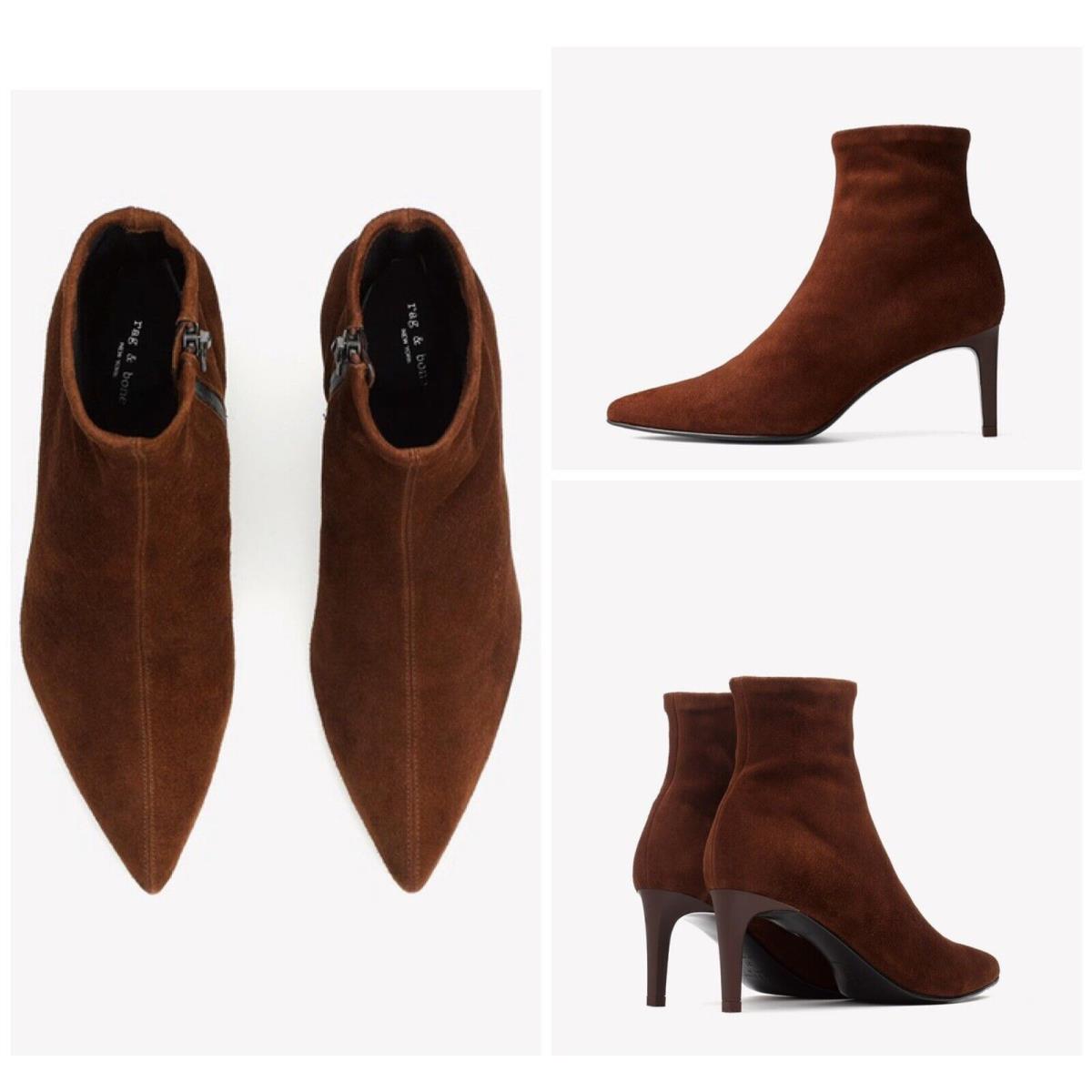 Rag Bone Beha Leather Booties In Mahogany Suede Size: 39.5 US 9.5