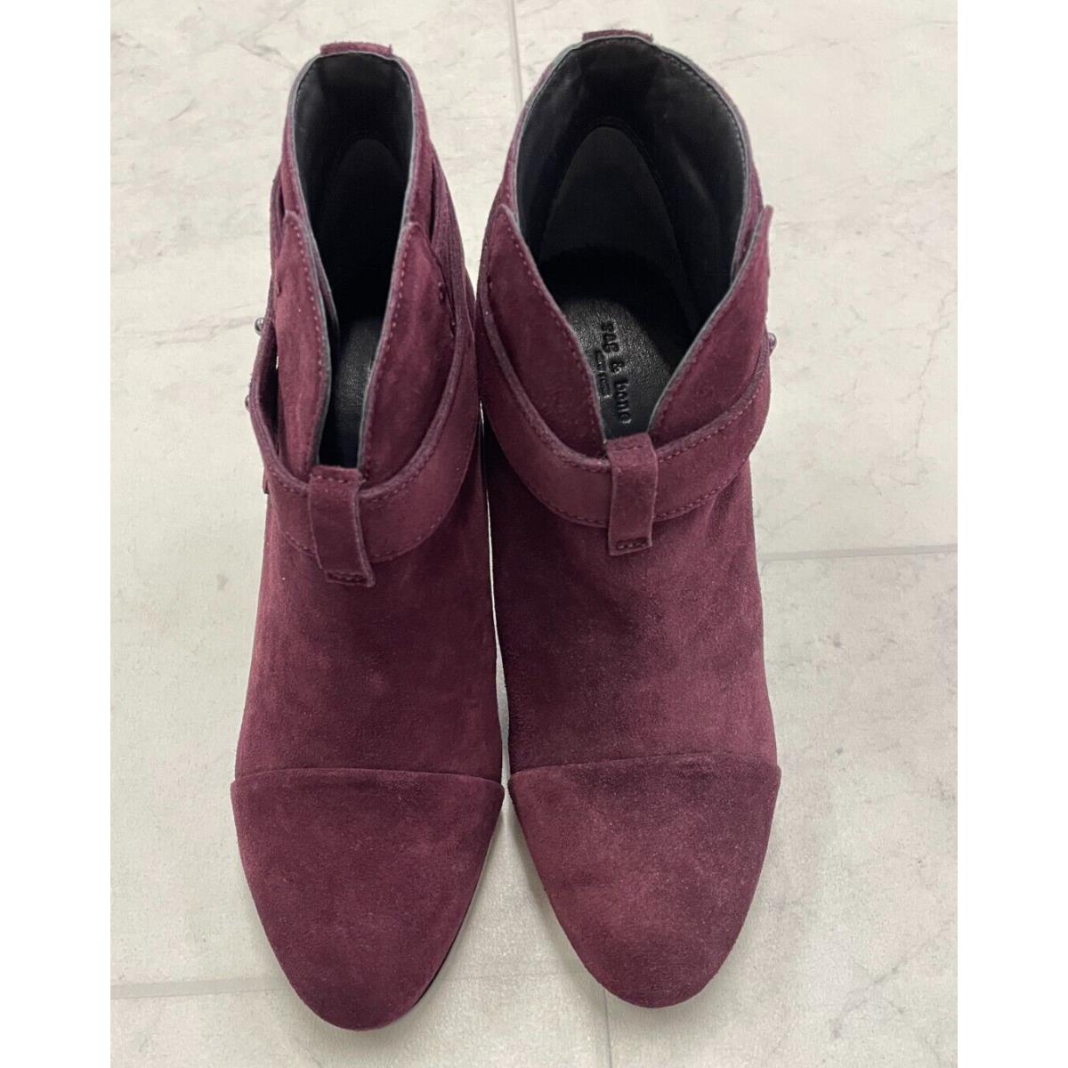 Rag Bone Harrow Leather Booties In Oxblood Suede Size: 35 US 5