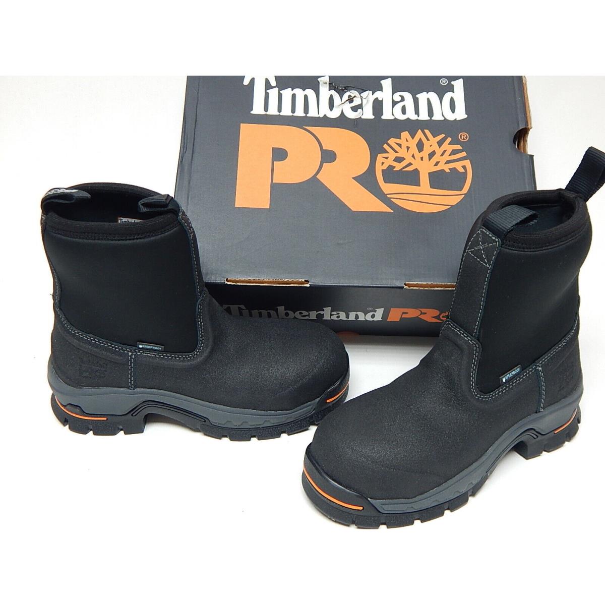 Timberland Pro Stockdale Pull-on Sz US 3.5 M EU 35 Men`s Alloy Toe WP Work Boots