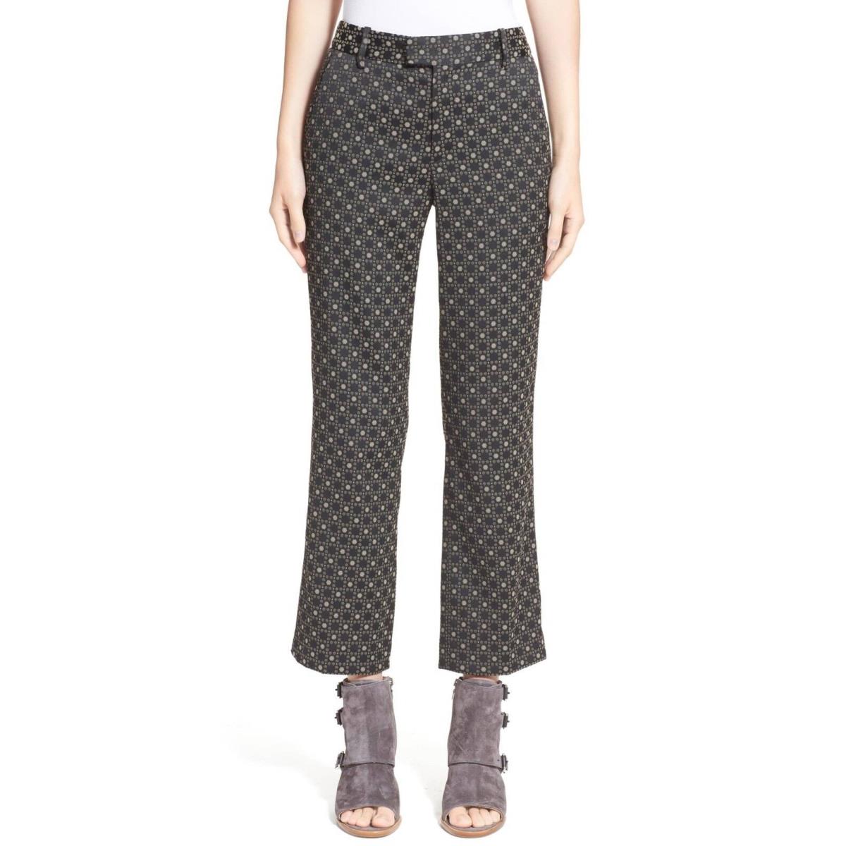 Rag Bone `violet` Jacquard Pants Size 4 - Black