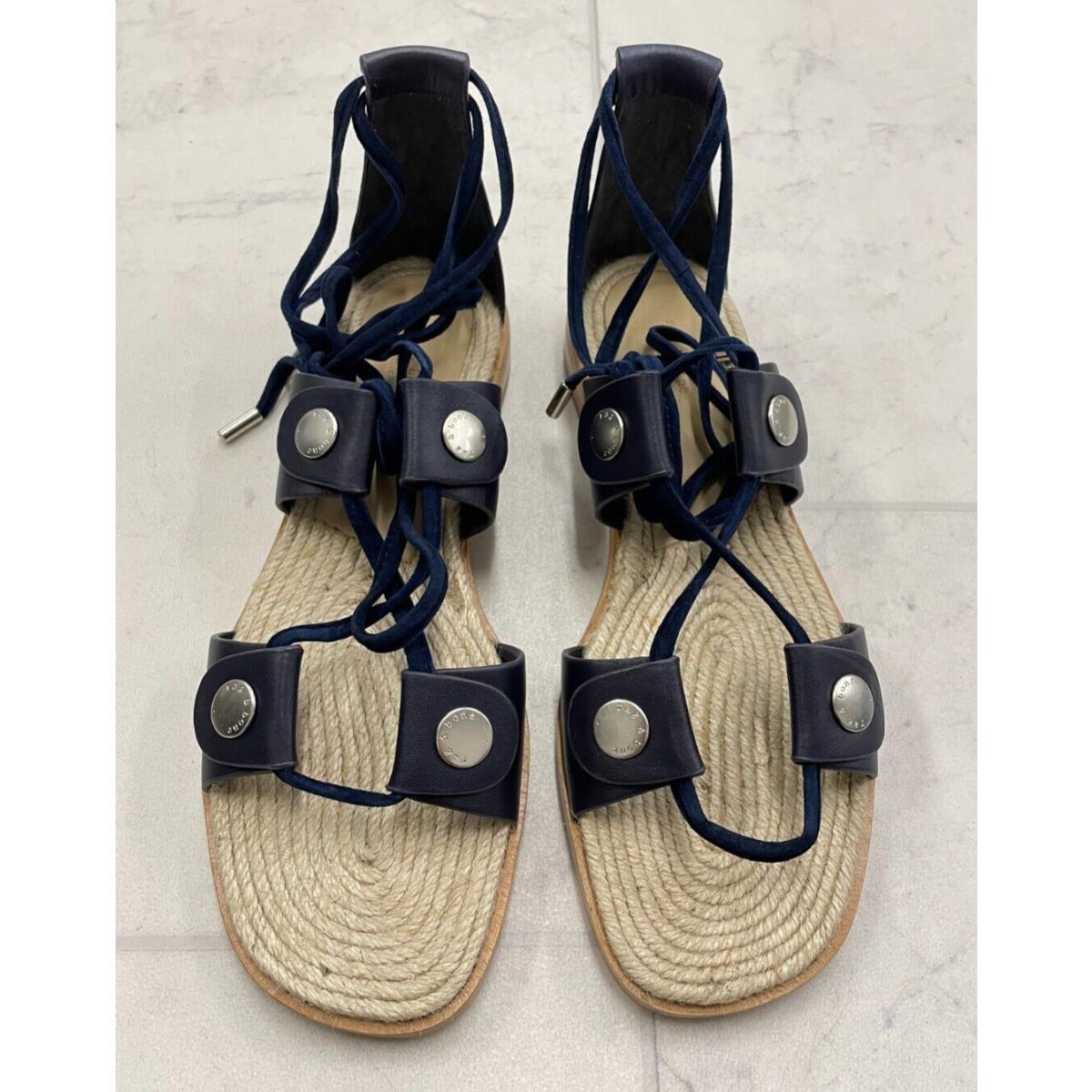 Rag Bone Evelyn Tie Up Sandal In Navy Size: 36.5 US 6.5