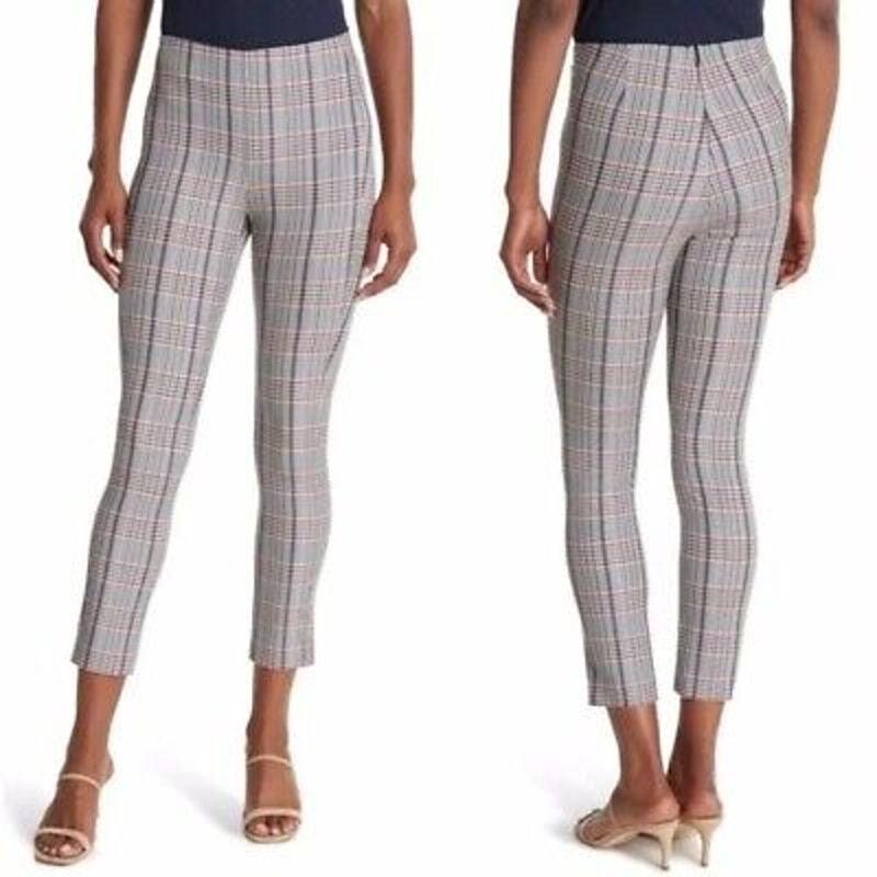 Rag Bone Monet Plaid Stretch Pants Blue Black Red Women`s Size 2