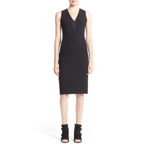 Rag Bone Laura Sleeveless Sheath Satin Trim Black Dress 0