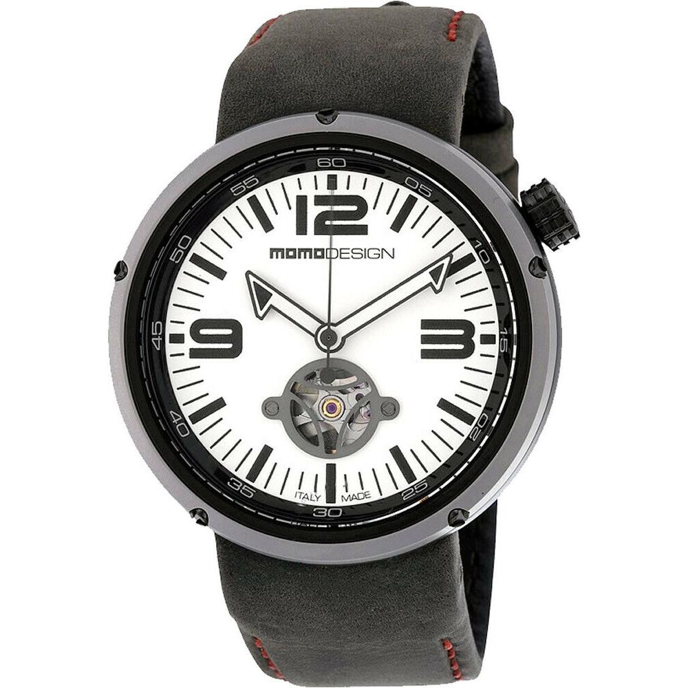 Momo Design MD1011BS-22 Evo Automatic Watch White Dial Gray Leather