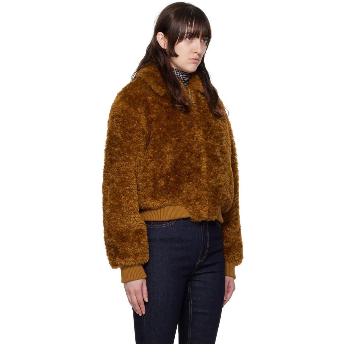 Rag Bone Nikki Fur Jacket XS Camel Shearling Bomber Coat