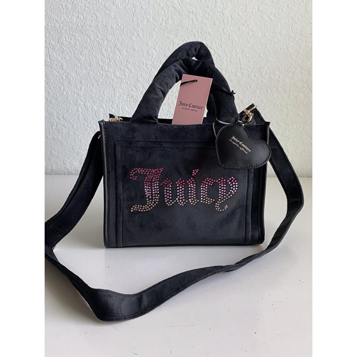 Juicy Couture Black Liquorice Big Spender Mini Tote Bag Purse Velour