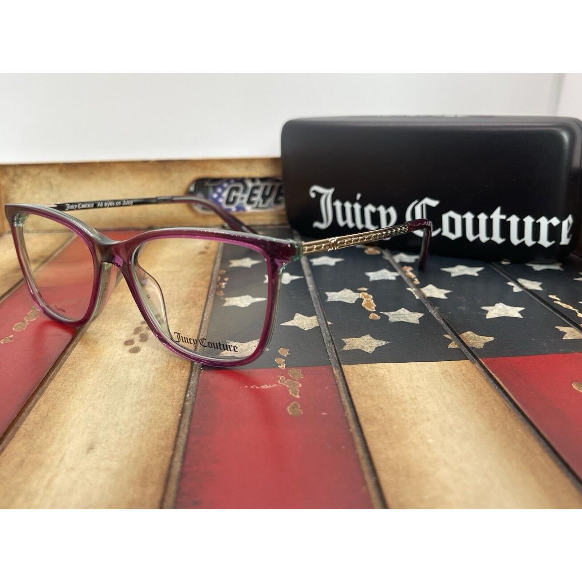 Juicy Couture Eyeglasses JU229 00T7 Plum Acetate 52mm Frame Option To Add RX