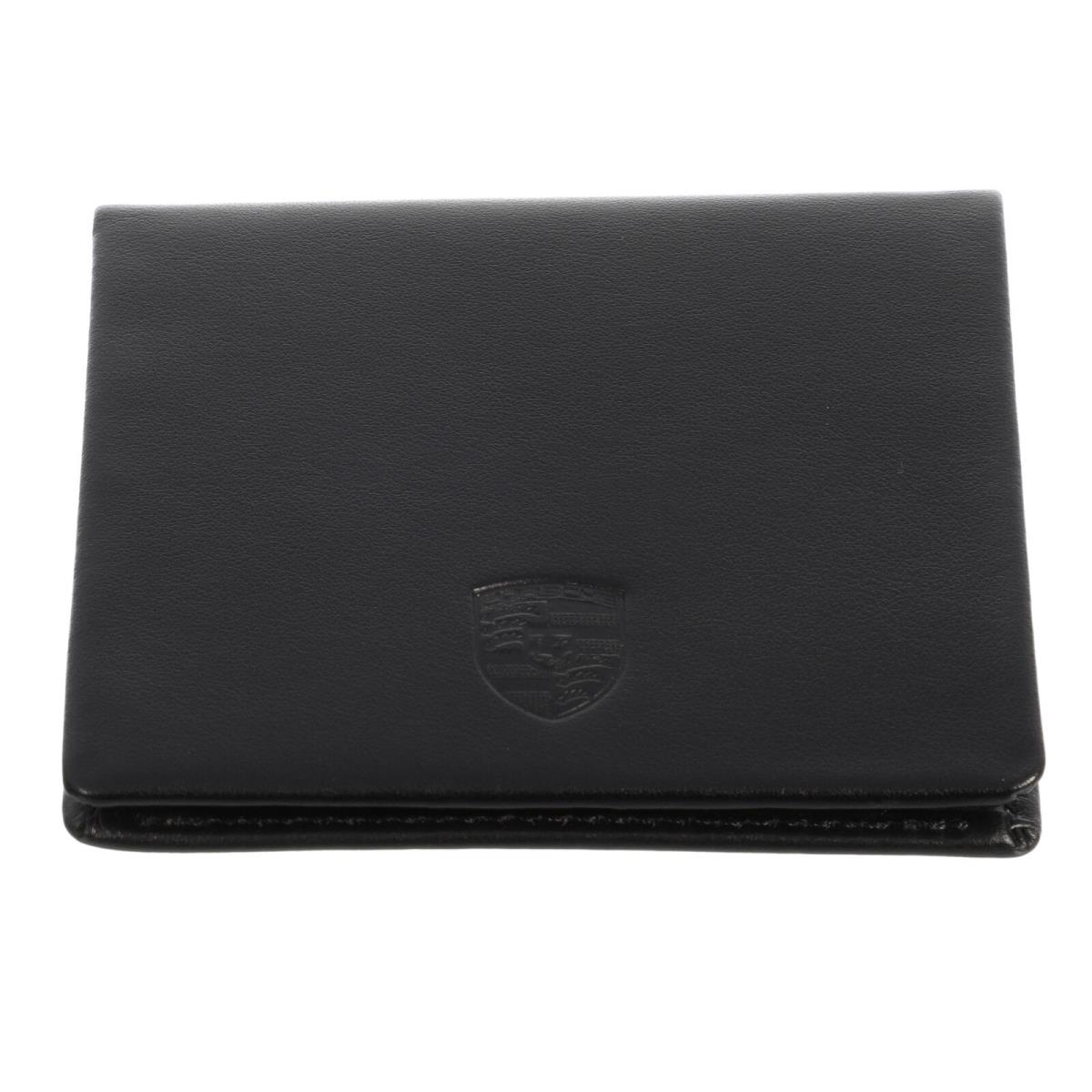 Porsche Black Leather Rfid Folding Credit Card Wallet WAP-030-036-0K